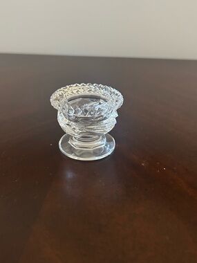 Vintage Rimmed Glass Salt Cellar